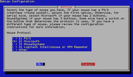 Mausprotokoll ausw&auml;hlen