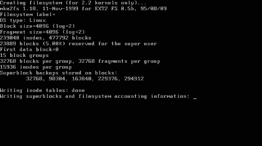 Statusausgaben w&auml;hrend des Formatierens