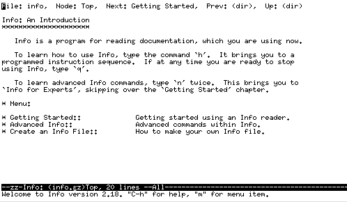 Anzeige von &raquo;info&laquo;