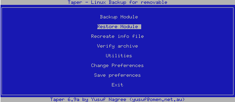 Taper Startmen&uuml;